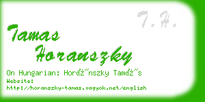 tamas horanszky business card